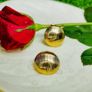 Circular Stripe Anti Tarnish Stud Earrings By serveandshine