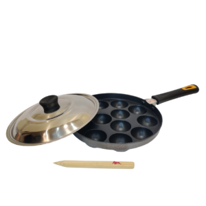 Anjali Appa patra Diamond series aluminium non stick-12cups with steel lid (Black)-DAL12- 599rs