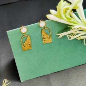 Gold Leaf Earrings By serveandshine
